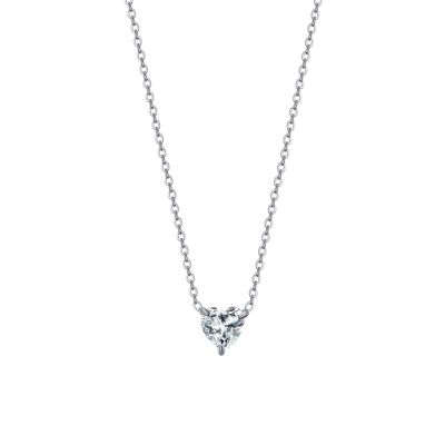 Luca Barra Collana Acciaio Cuore Bianco