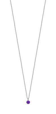 Luca Barra Collana Acciaio Zircone Viola