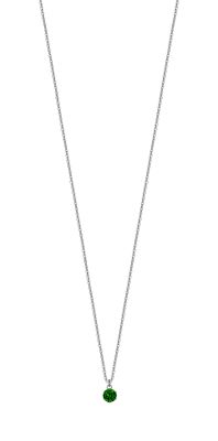 Luca Barra Collana Acciaio Zircone Verde