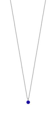 Luca Barra Collana Acciaio Zircone Blu