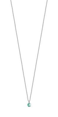 Luca Barra Collana Acciaio Cristallo Acquamarina