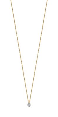 Luca Barra Collana Acciaio Gold Cristallo Bianco