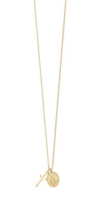 Luca Barra Collana Acciaio Gold Madonna e Croce