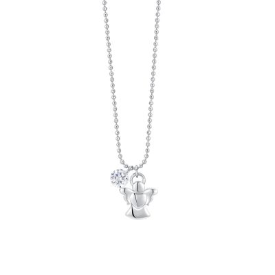 Luca Barra Collana Acciaio Angelo e Zircone