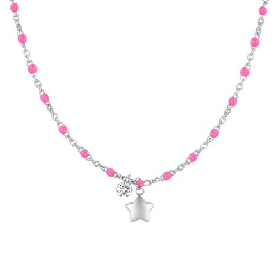 Luca Barra Collana Acciaio Stella e Cristallo