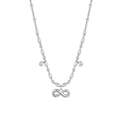 Luca Barra Collana Acciaio Infinito e Zirconi