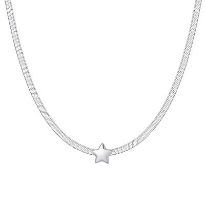 Luca Barra Collana Acciaio Stella Bombata