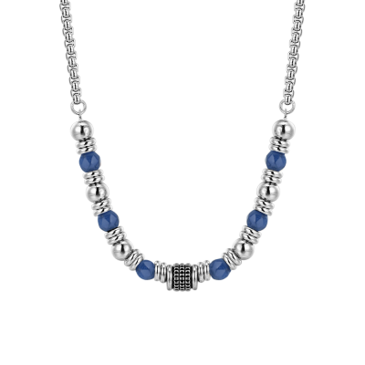Luca Barra Collana Acciaio Sodalite Blu ed Elementi