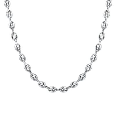 Luca Barra Collana Acciaio Maglia 5 mm
