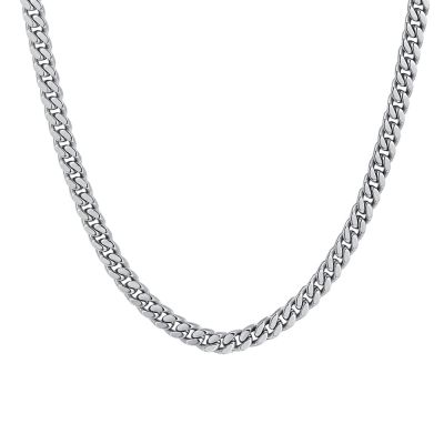 Luca Barra Collana Acciaio Maglia 4 mm