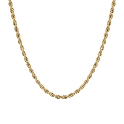 Luca Barra Collana Acciaio Dorato Maglia Corda 4 mm