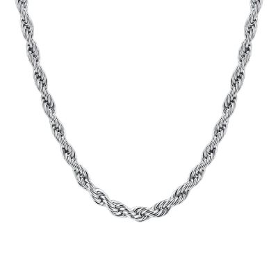Luca Barra Collana Acciaio Maglia 6 mm