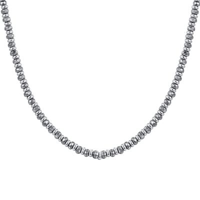 Luca Barra Collana Acciaio ed Ematite Grigia