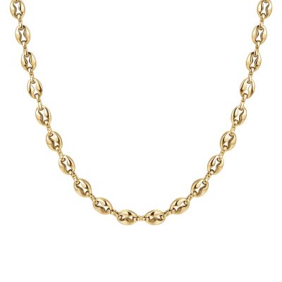 Luca Barra Collana Acciaio Gold Maglia 5 mm