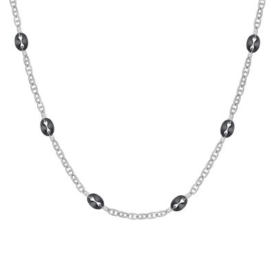 Luca Barra Collana Elementi Neri Acciaio