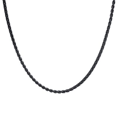 Luca Barra Collana Catena 3mm Acciaio Ip Nero