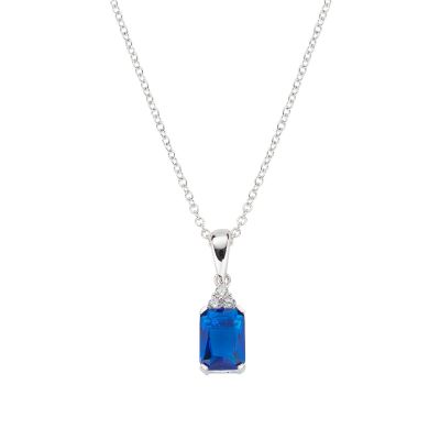 Amen Collana Argento Cristallo Blu e Zirconi