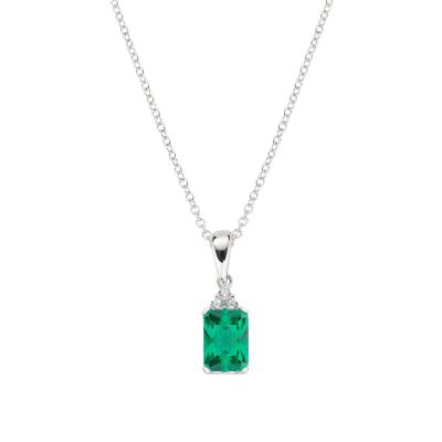 Amen Collana Argento Cristallo Verde e Zirconi