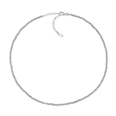 Amen Collana Argento Sfere Diamantate