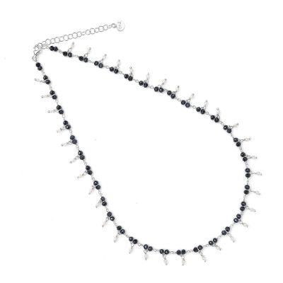 Io & Te Collana Argento Cristalli Blu e Bianchi