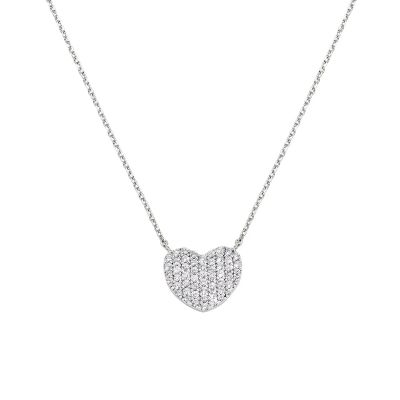 Amen Collana Argento Cuore Zirconato
