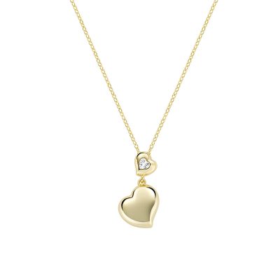 Amern Collana Argento Gold Cuore con Zircone