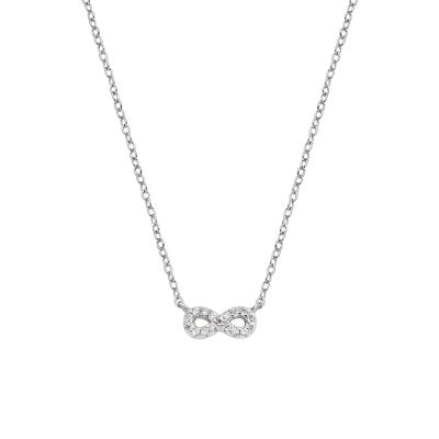 Amen Collana Argento Infinito Zirconato