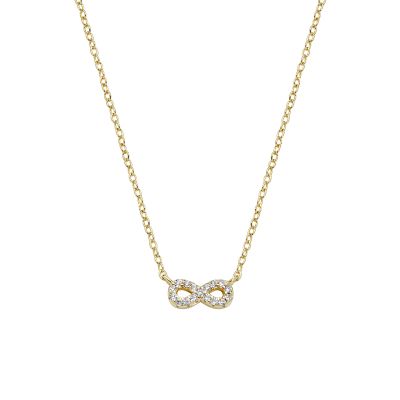 Amen Collana Argento Gold Infinito Zirconato