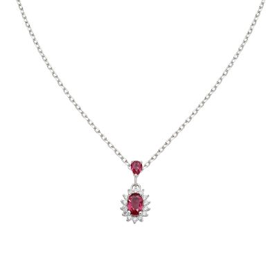 Amen Collana Argento Royal Lady Zircone Rosso