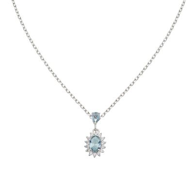 Amen Collana Argento Royal Lady Zircone Blu London