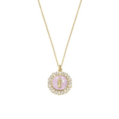 Amen Collana Argento Gold Dolce Miracolosa Rosa