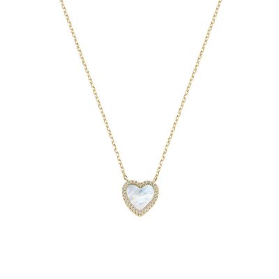 Amen Collana Argento Gold Cuore con Madreperla