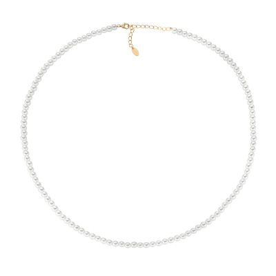 Amen Collana Argento Gold Perle Swarovski 4 mm