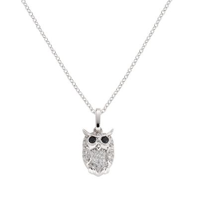 Amen Collana Argento Rodiato Con Gufo