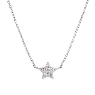 Amen Collana Argento Rodiato Stella Zirconata