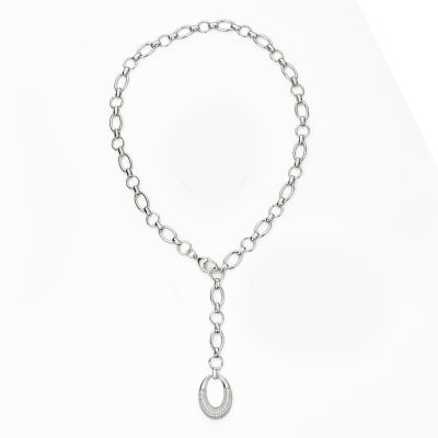 Barbieri Collana Metallo Ovale Zirconato