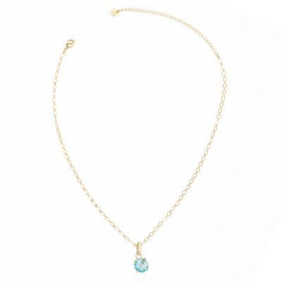 Barbieri Collana Metallo Dorato Cristallo Acquamarina