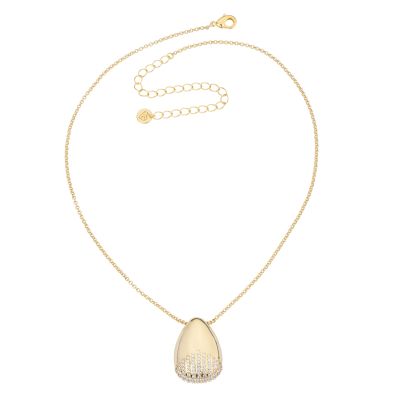 Barbieri Collana Metallo Dorato Goccia e Zirconi