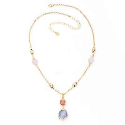 Barbieri Collana Metallo Gold Pietre Multicolor