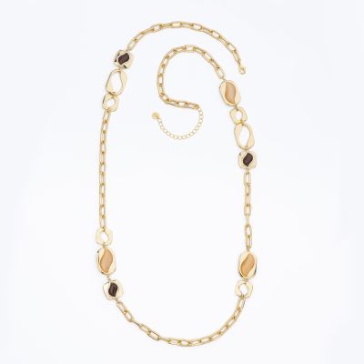 Barbieri Collana Metallo Dorato Cristalli e Zirconi