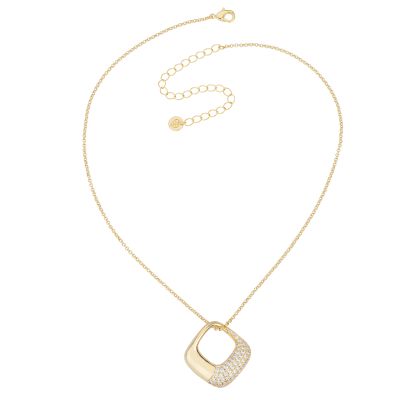 Barbieri Collana Metallo Dorato Rombo Zirconato