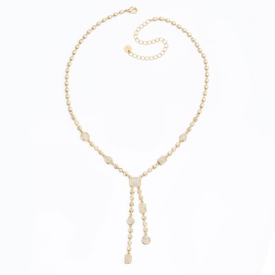 Barbieri Collana Metallo Dorato Elementi Zirconati