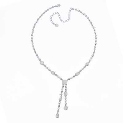 Barbieri Collana Metallo Rodiato Elementi Zirconati