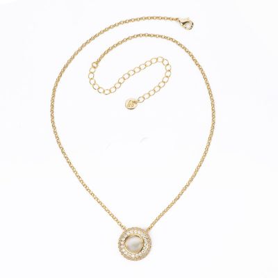 Barbieri Collana Metallo Dorato Cristallo e Zirconi