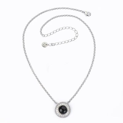 Barbieri Collana Metallo Rodiato Cristallo e Zirconi