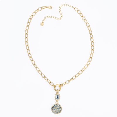 Barbieri Collana Metallo Dorato Cristalli e Zirconi