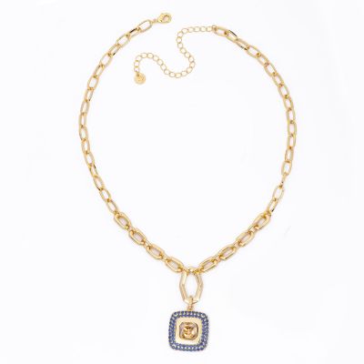 Barbieri Collana Metallo Dorato Cristallo e Zirconi