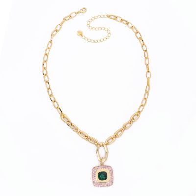 Barbieri Collana Metallo Dorato Cristallo e Zirconi