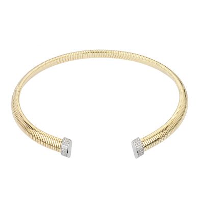 Barbieri Collana Tubogas Metallo Dorato e Zirconi