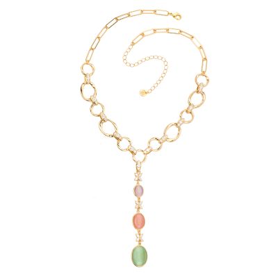 Barbieri Collana Metallo Gold Pietre e Zirconi